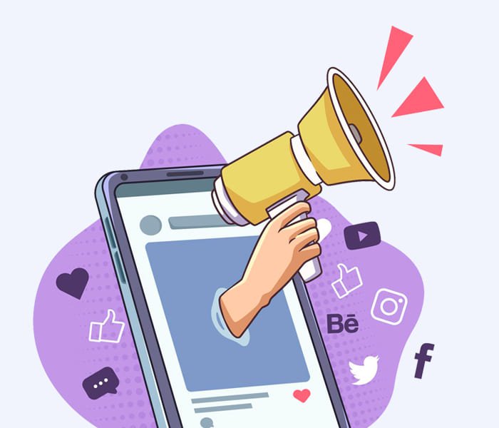 Ilustração de comunicado em uma rede social
